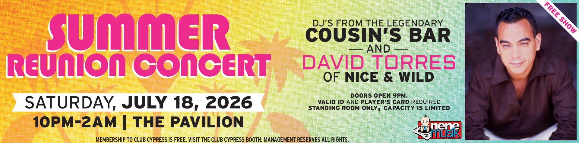 Entertainment - Pavilion - Summer Reunion Concert - July 2026