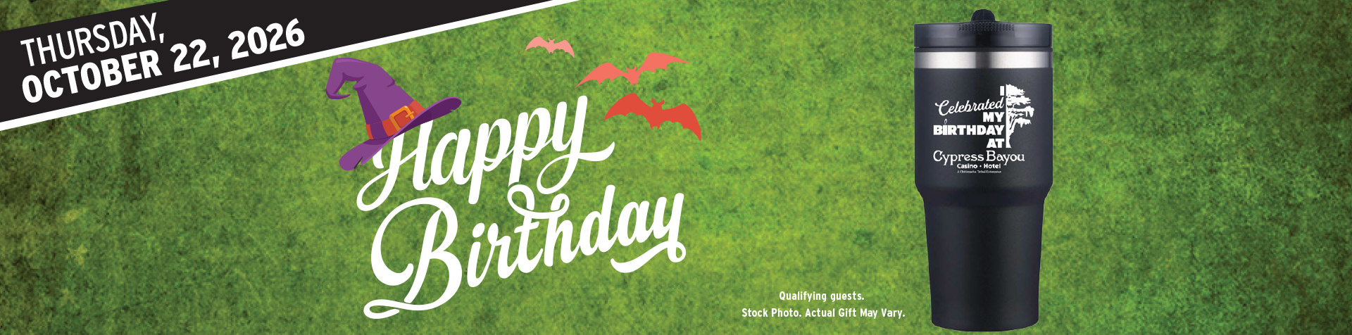 Promotion - Birthday Tumbler Giveaway– October 2026